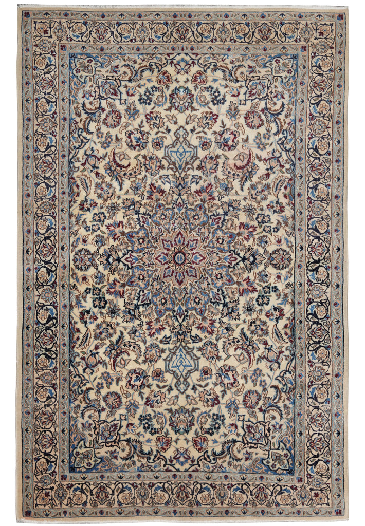 4.3 x 6.8 Pre-Owned Fine Quality Persian Nain Rug Wool and Silk Estate Carpet