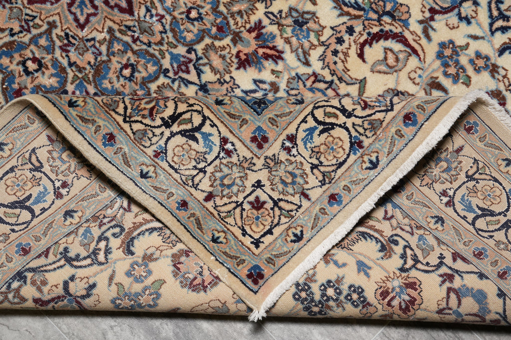 4.3 x 6.8 Pre-Owned Fine Quality Persian Nain Rug Wool and Silk Estate Carpet #B-78912