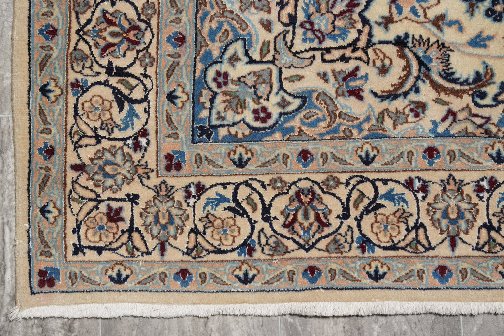 4.3 x 6.8 Pre-Owned Fine Quality Persian Nain Rug Wool and Silk Estate Carpet #B-78912