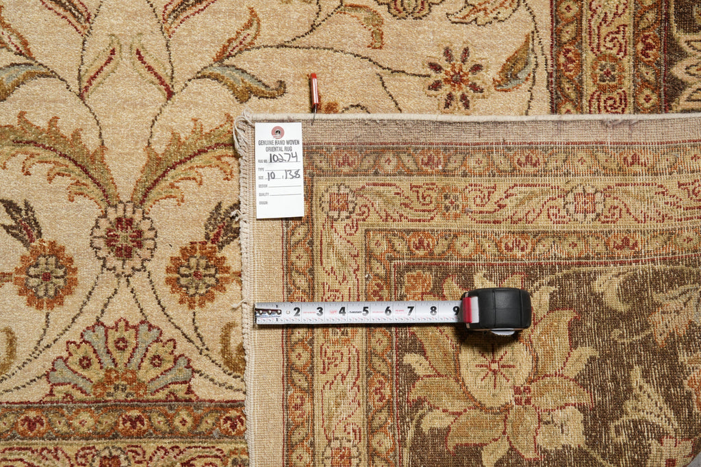 10 x 13.8 Quality Handmade Agra Rug Natural Wool #PIX-10274