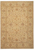 Load image into Gallery viewer, A traditional area rug with an intricate floral and geometric pattern in warm beige, tan, and muted brown tones, shown flat against a white background.