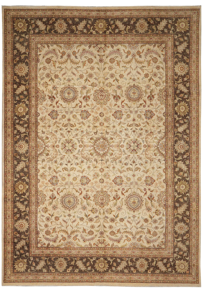 10 x 13.8 Quality Handmade Agra Rug Natural Wool 