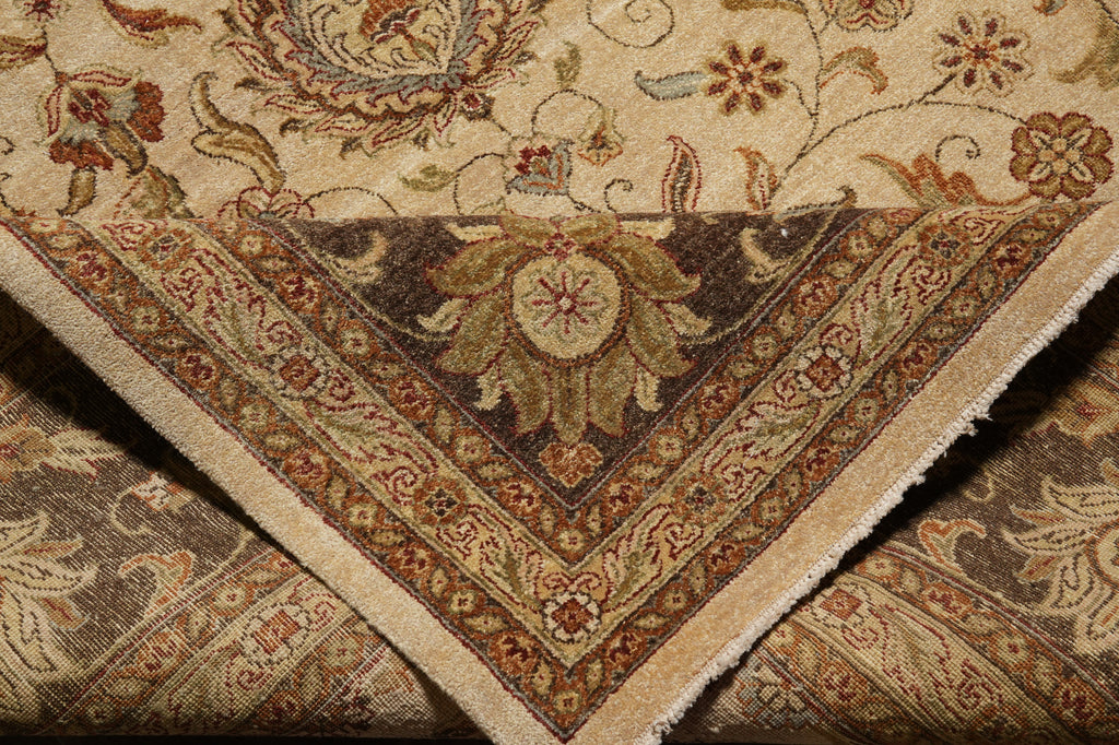 10 x 13.8 Quality Handmade Agra Rug Natural Wool #PIX-10274