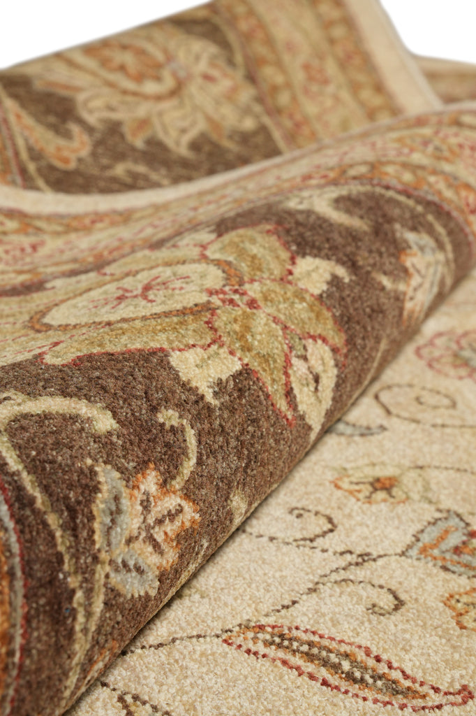 10 x 13.8 Quality Handmade Agra Rug Natural Wool #PIX-10274