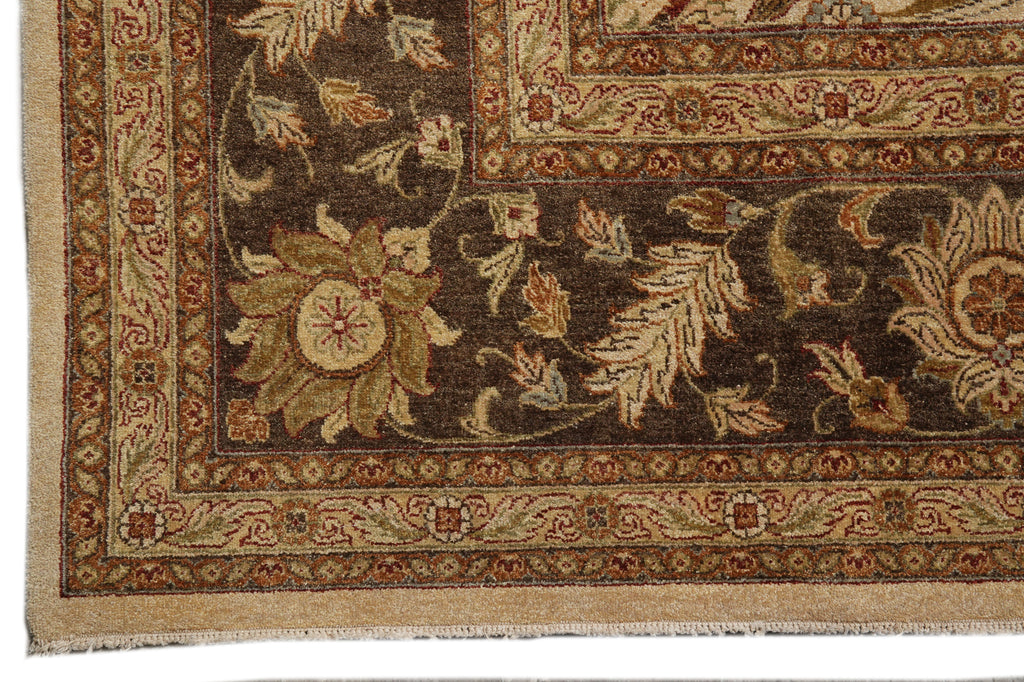 10 x 13.8 Quality Handmade Agra Rug Natural Wool #PIX-10274