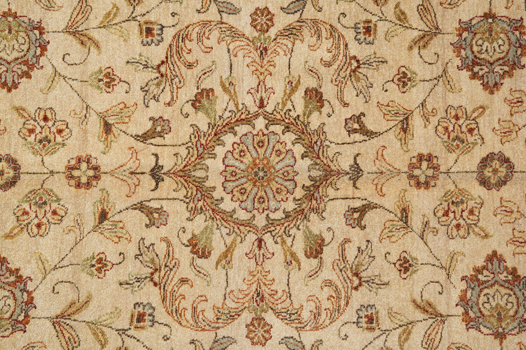 10 x 13.8 Quality Handmade Agra Rug Natural Wool #PIX-10274