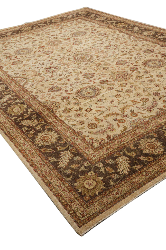 10 x 13.8 Quality Handmade Agra Rug Natural Wool #PIX-10274