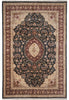 Load image into Gallery viewer, 9 x 13 Black Wool and Silk Burgundy Sino Tabriz Fine Quality Rug