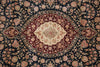 Load image into Gallery viewer, 9 x 13 Black Wool and Silk Burgundy Sino Tabriz Fine Quality Rug #PIX-14840