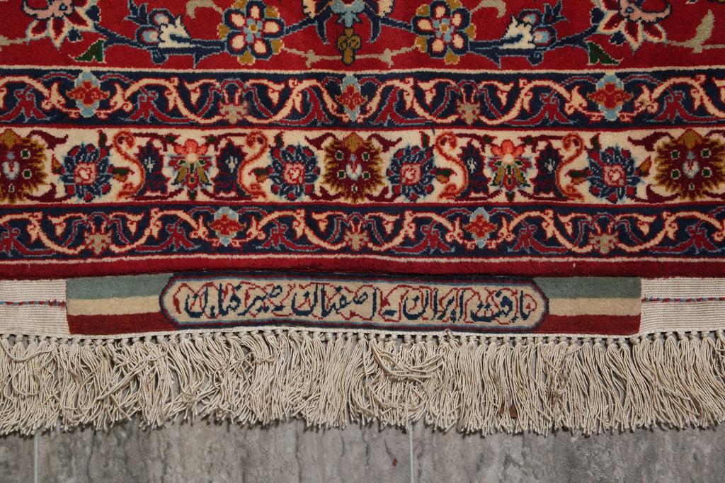 6.8 x 10.4 Authentic Finest Persian Esfahan Signed Seirafian Rug Wool and Silk on Silk 500 Kpsi #F-4586