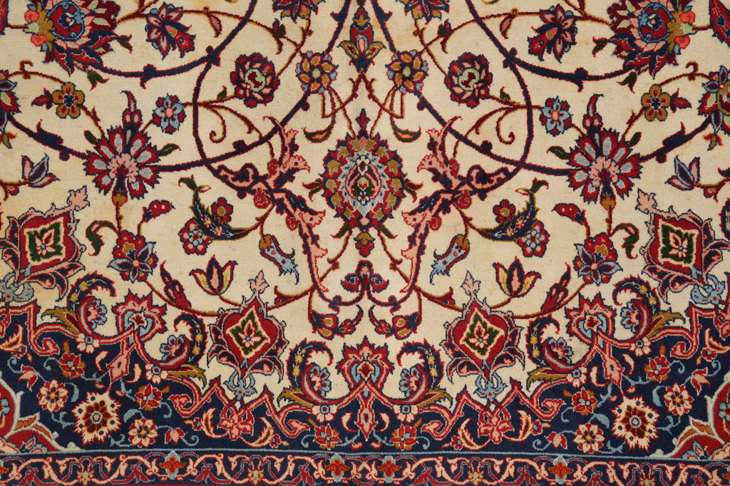 6.8 x 10.4 Authentic Finest Persian Esfahan Signed Seirafian Rug Wool and Silk on Silk 500 Kpsi #F-4586