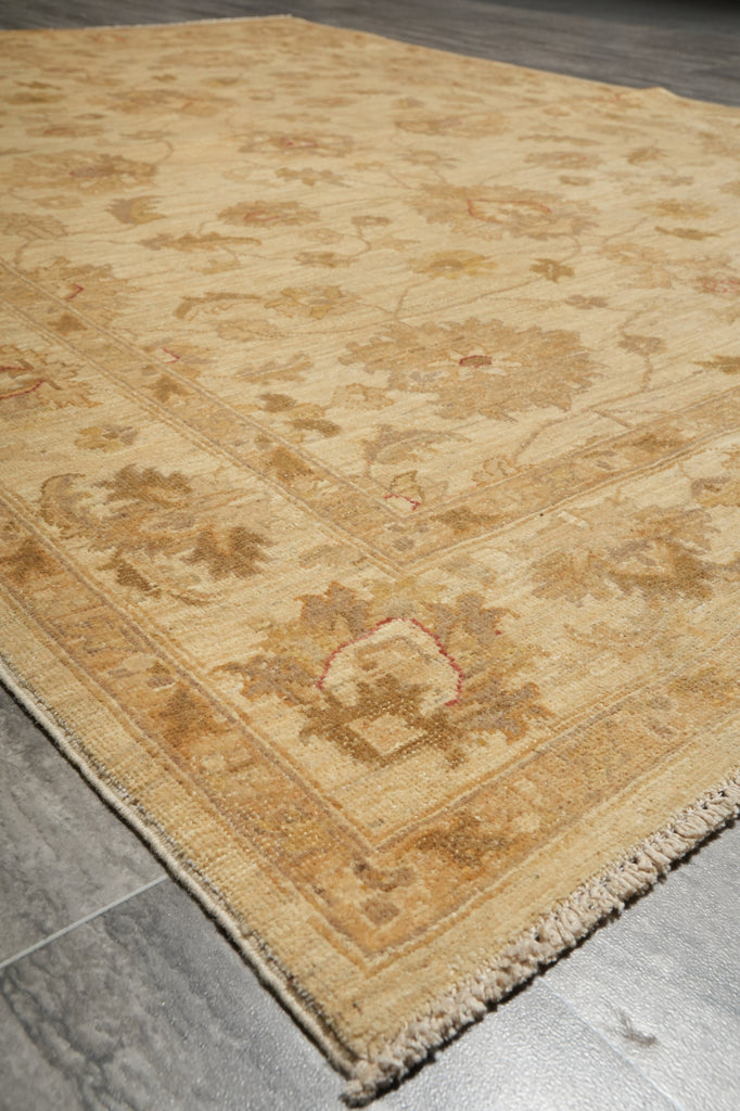 5.5 x 7.6 Chobi Peshawar Rug LIGHT Calm Colors - Pakistan #PIX-20219