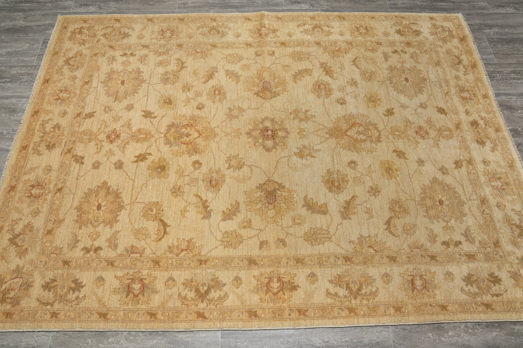 5.5 x 7.6 Chobi Peshawar Rug LIGHT Calm Colors - Pakistan #PIX-20219