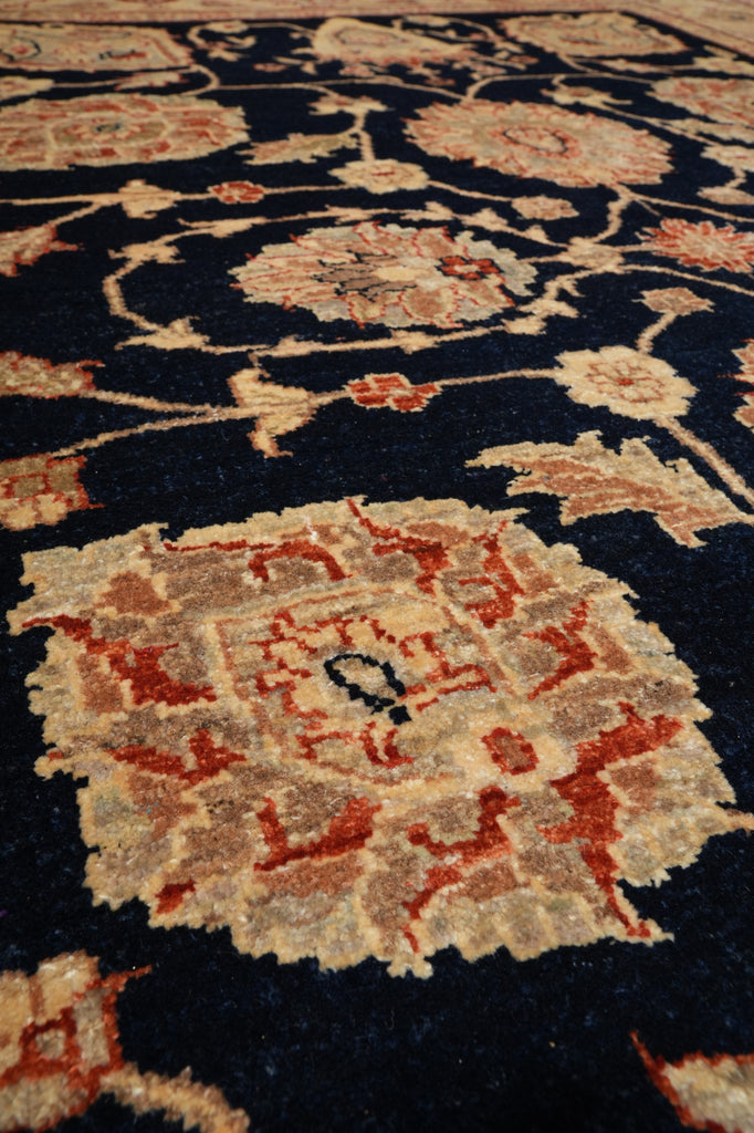 5.6 x 7.4 BLACK Natural Quality Handmade Chobi Peshawar Rug-PAKISTAN #PIX-4807