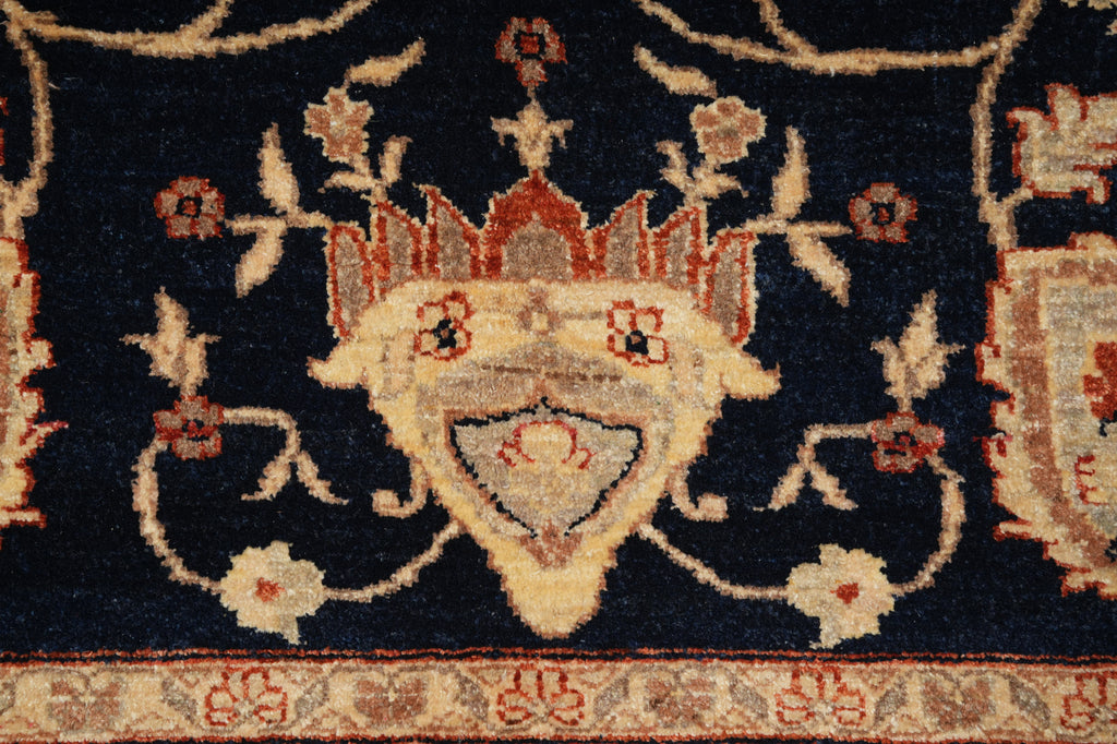 5.6 x 7.4 BLACK Natural Quality Handmade Chobi Peshawar Rug-PAKISTAN #PIX-4807