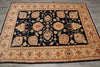 Load image into Gallery viewer, 5.6 x 7.4 BLACK Natural Quality Handmade Chobi Peshawar Rug-PAKISTAN #PIX-4807