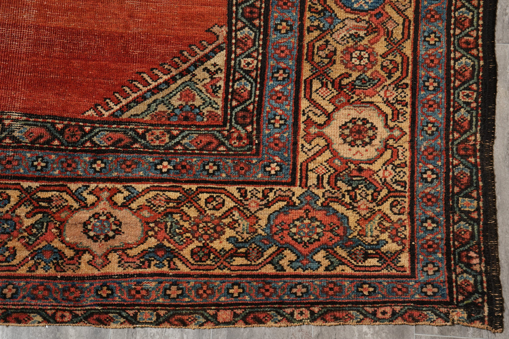 10.8 x 14 Authentic Antique Persian Mahal Rug 1930's #F-4590