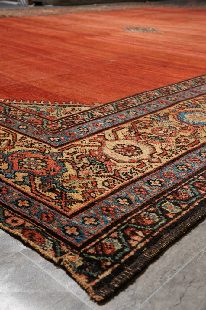 10.8 x 14 Authentic Antique Persian Mahal Rug 1930's #F-4590