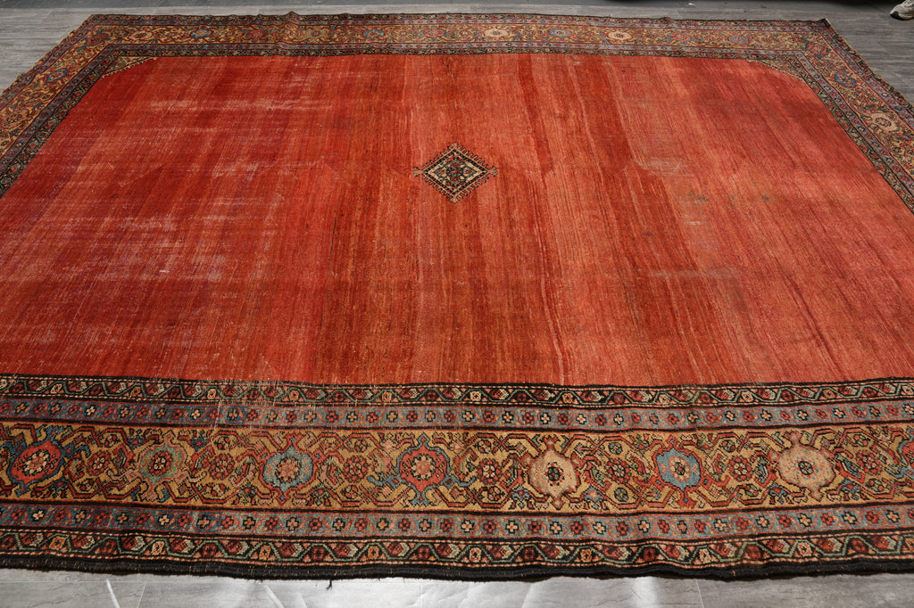 10.8 x 14 Authentic Antique Persian Mahal Rug 1930's #F-4590