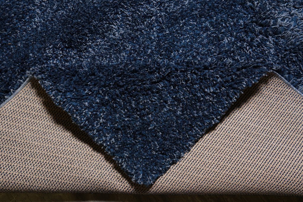 8.7 x 11.7 Plain Solid One Color Blue Handmade Wool Contemporary Rug #F-4594
