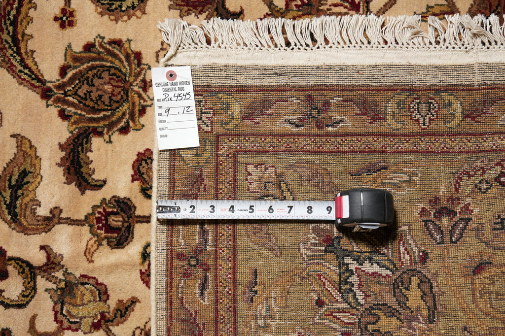 9 x 12 Clearance Sale Quality Handmade Jaipur Rug Beige Gold Olive Brown #PIX-4545