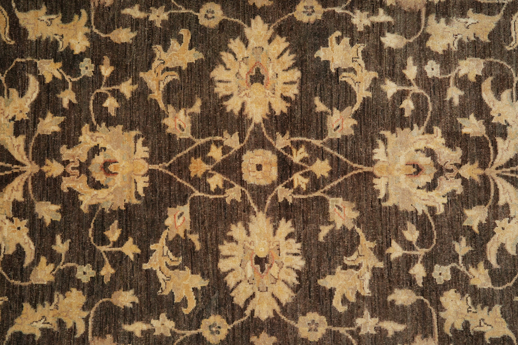 5 x 7 Natural BROWN Wool Hand-Knotted Chobi Peshawar Rug - Pakistan #PIX-20216