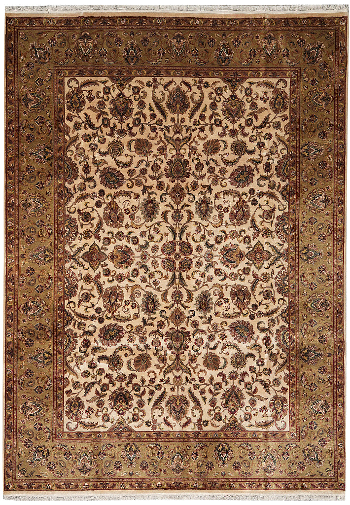 9 x 12 Clearance Sale Quality Handmade Jaipur Rug Beige Gold Olive Brown