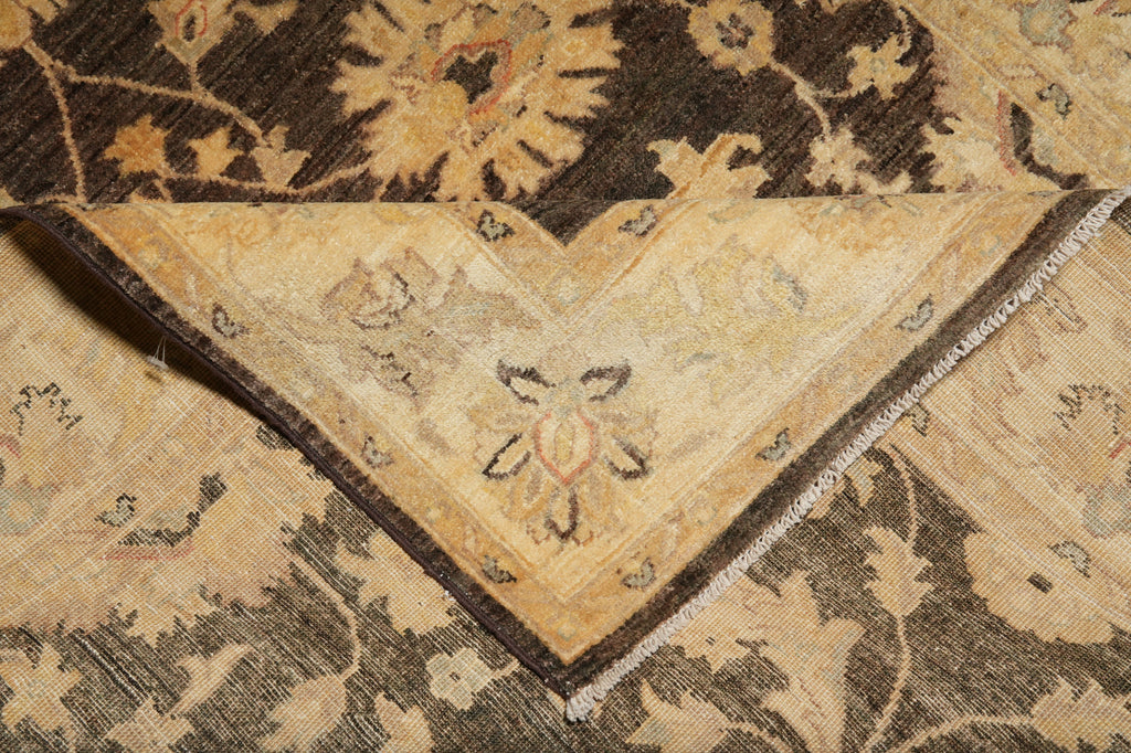 5 x 7 Natural BROWN Wool Hand-Knotted Chobi Peshawar Rug - Pakistan #PIX-20216