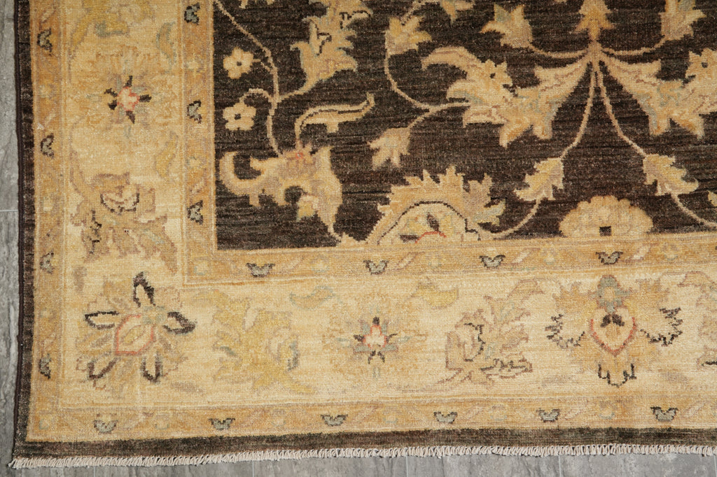 5 x 7 Natural BROWN Wool Hand-Knotted Chobi Peshawar Rug - Pakistan #PIX-20216