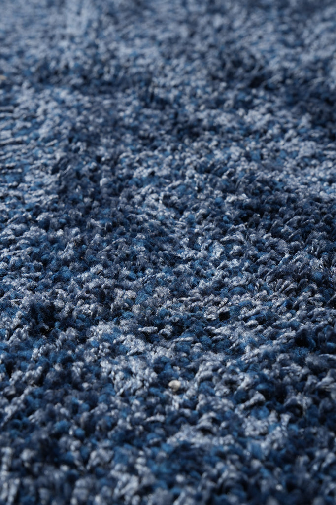 8.7 x 11.7 Plain Solid One Color Blue Handmade Wool Contemporary Rug #F-4594