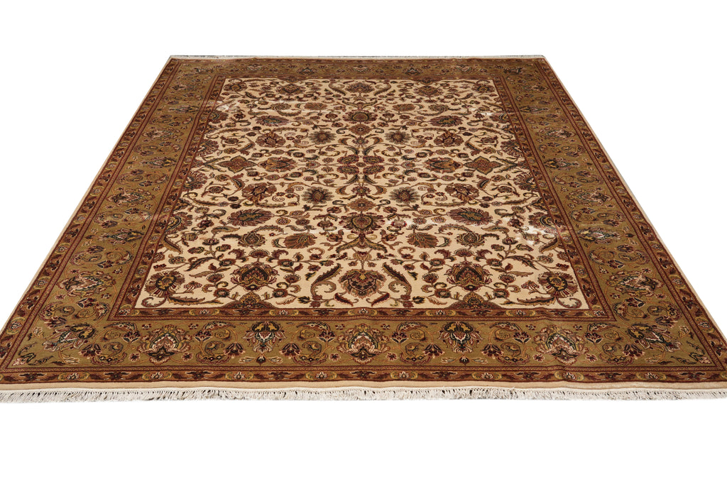 9 x 12 Clearance Sale Quality Handmade Jaipur Rug Beige Gold Olive Brown