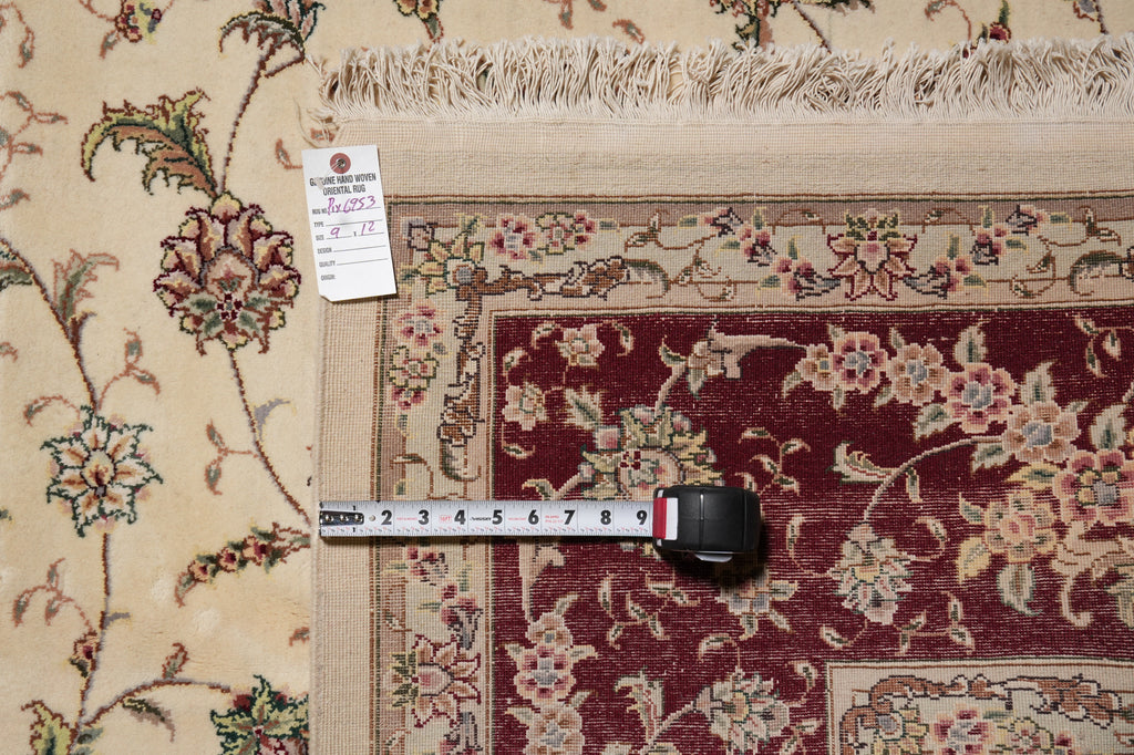 9 x 12 QUALITY WOOL AND SILK HANDMADE Tabriz RUG #PIX-6953