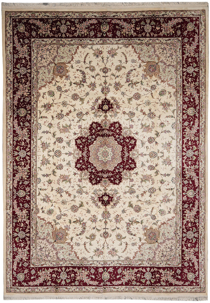 9 x 12 QUALITY WOOL AND SILK HANDMADE Tabriz RUG #PIX-6953