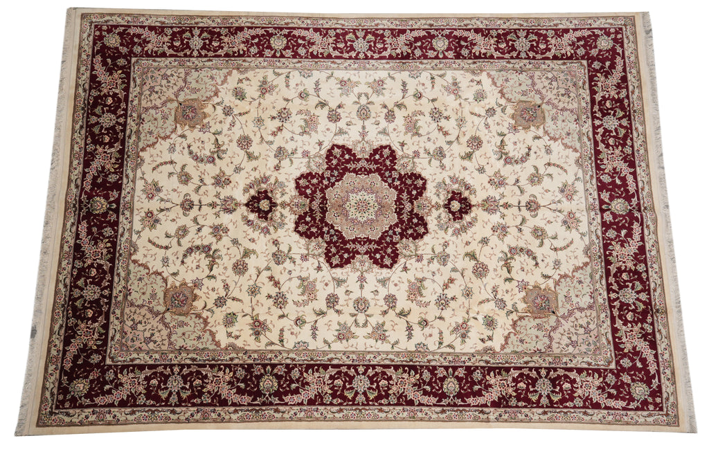 9 x 12 QUALITY WOOL AND SILK HANDMADE Tabriz RUG #PIX-6953