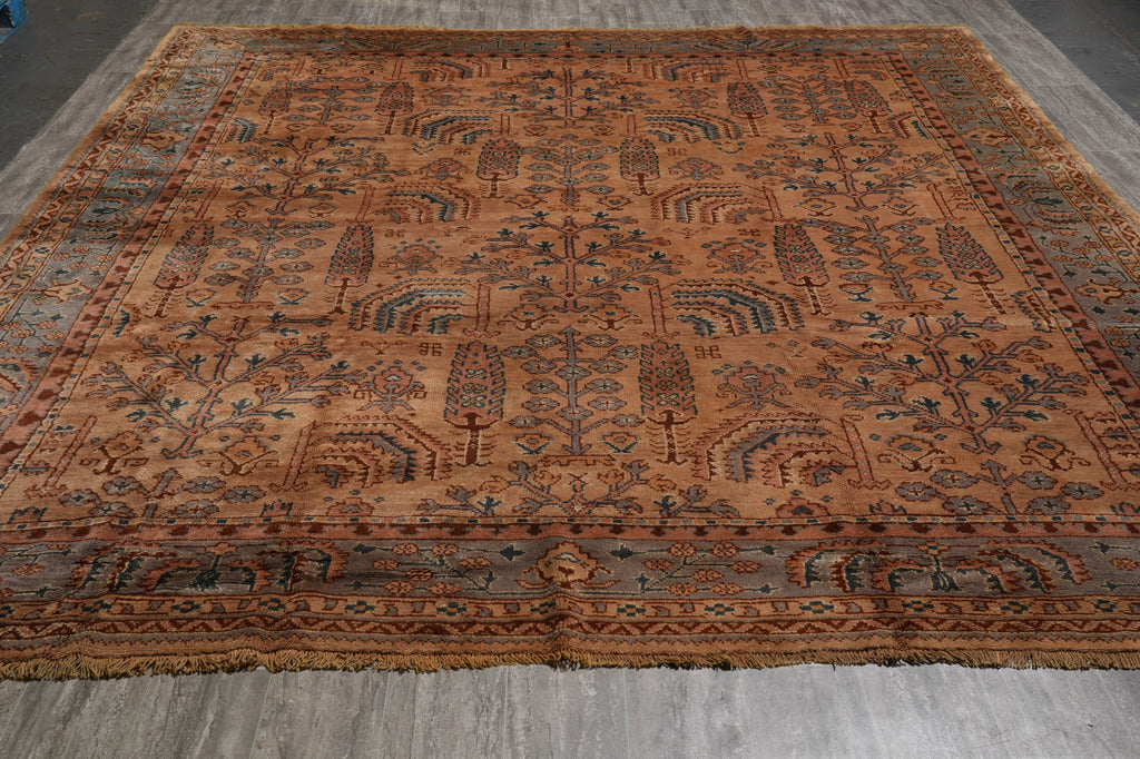 10.7 x 11.6 Squarish Size Old Sparta Antique Estate Rare Rug #F-4592