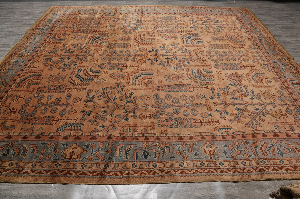 10.7 x 11.6 Squarish Size Old Sparta Antique Estate Rare Rug #F-4592