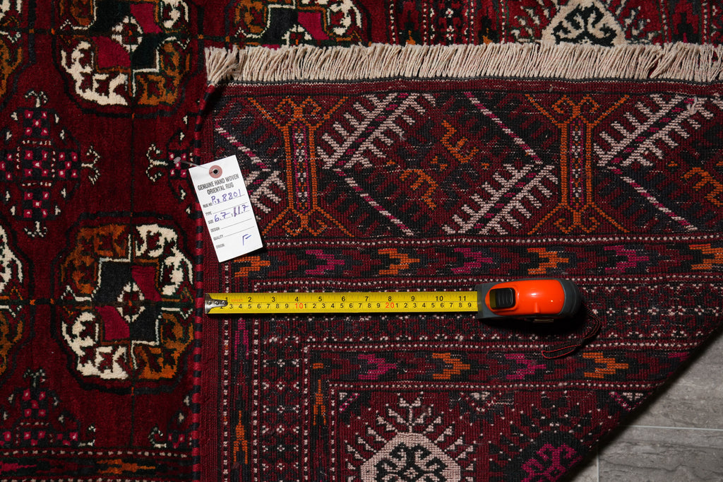 6.7 x 11.7 Persian Turkmen Bokhara Rug 1980's #PIX-8801