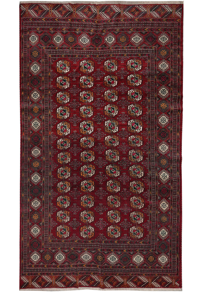 6.7 x 11.7 Persian Turkmen Bokhara Rug 1980's