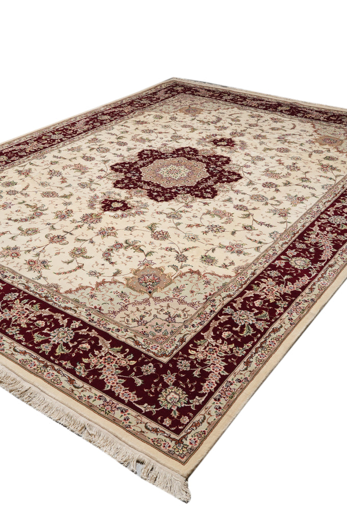 9 x 12 QUALITY WOOL AND SILK HANDMADE Tabriz RUG #PIX-6953