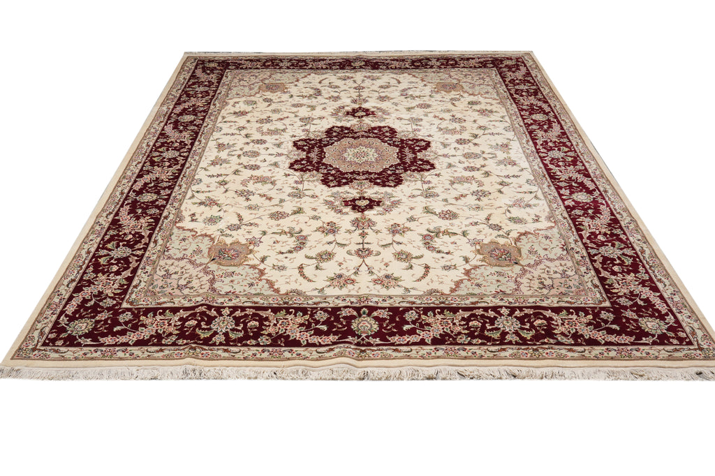 9 x 12 QUALITY WOOL AND SILK HANDMADE Tabriz RUG #PIX-6953