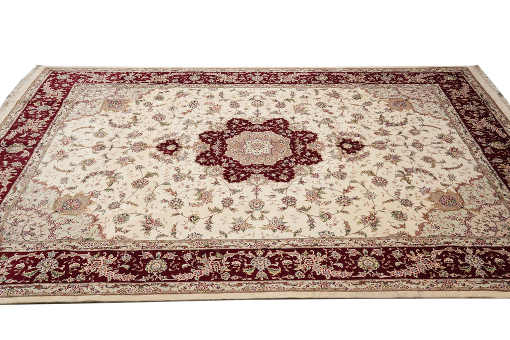 9 x 12 QUALITY WOOL AND SILK HANDMADE Tabriz RUG #PIX-6953