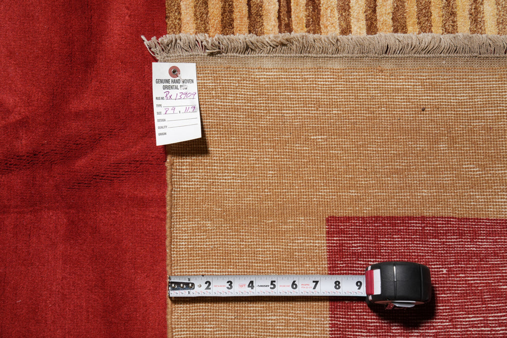 8.9 x 11.9 Quality Handmade Wool and Silk Contemporary Rug #PIX-13909
