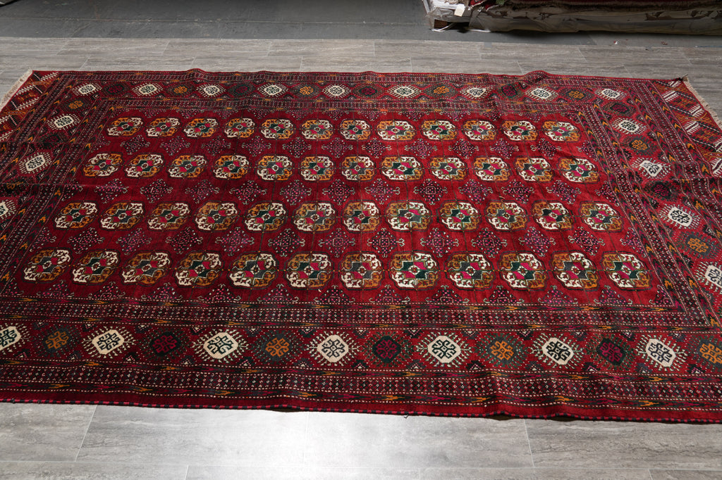 6.7 x 11.7 Persian Turkmen Bokhara Rug 1980's #PIX-8801