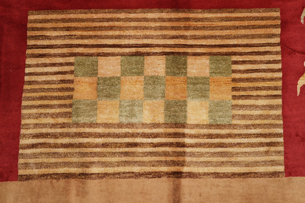 8.9 x 11.9 Quality Handmade Wool and Silk Contemporary Rug #PIX-13909
