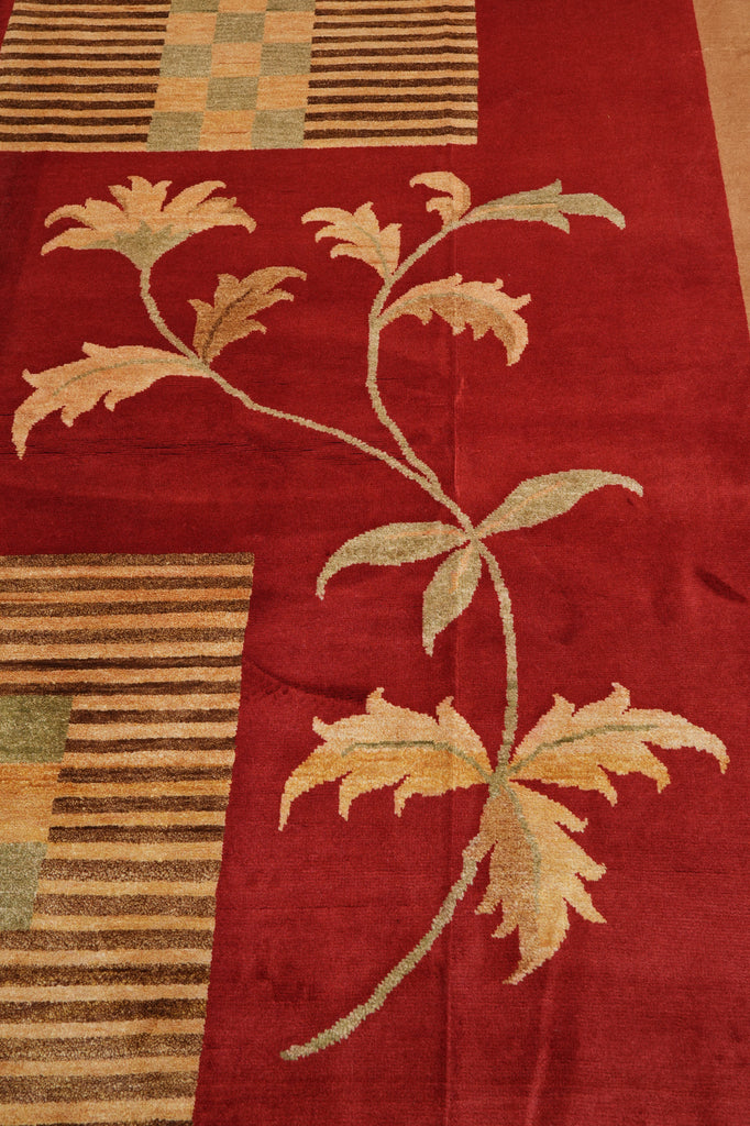 8.9 x 11.9 Quality Handmade Wool and Silk Contemporary Rug #PIX-13909