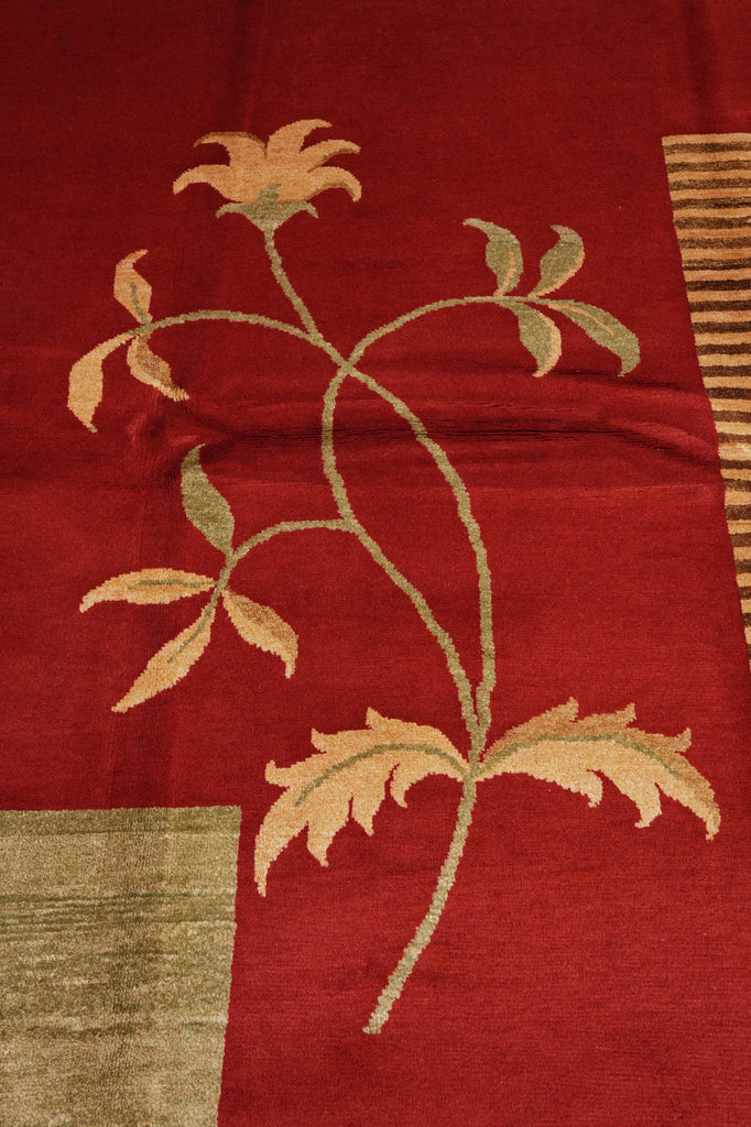 8.9 x 11.9 Quality Handmade Wool and Silk Contemporary Rug #PIX-13909