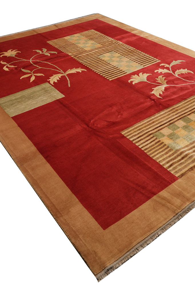 8.9 x 11.9 Quality Handmade Wool and Silk Contemporary Rug #PIX-13909