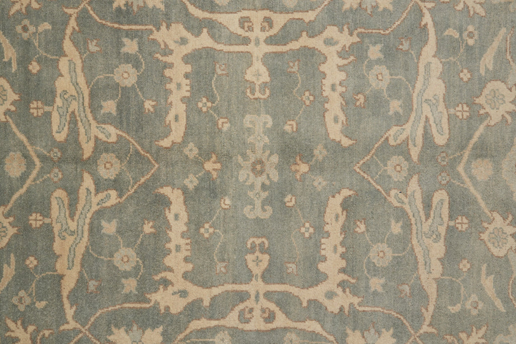 5.3 x 6.7 New Natural Wool Handmade OUSHAK Rug SAGE GREEN - Pakistan #PIX-26768