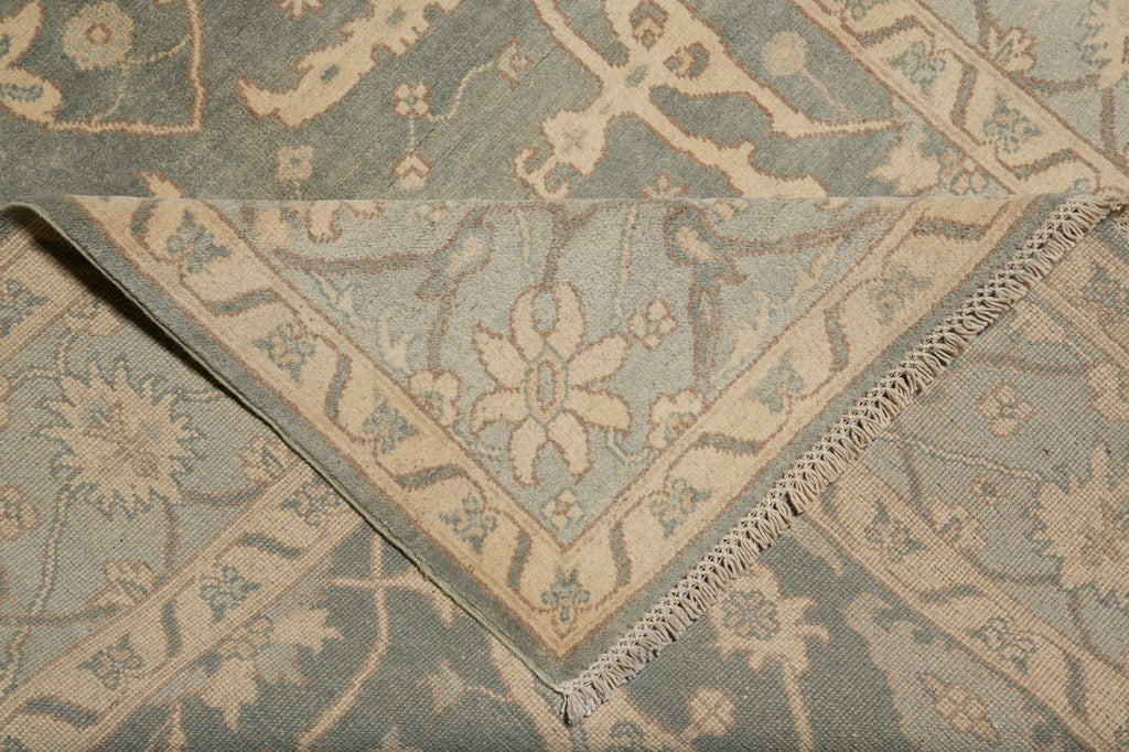 5.3 x 6.7 New Natural Wool Handmade OUSHAK Rug SAGE GREEN - Pakistan #PIX-26768