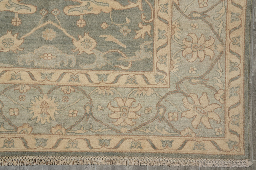 5.3 x 6.7 New Natural Wool Handmade OUSHAK Rug SAGE GREEN - Pakistan #PIX-26768